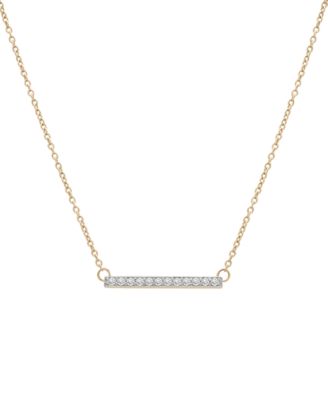 Wrapped - Diamond Bar Pendant Necklace (1/6 ct. t.w.), 18" + 2" extender