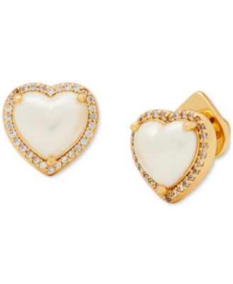 kate spade new york - Gold-Tone Cubic Zirconia Heart Halo Stud Earrings