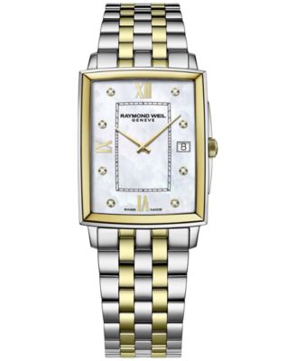 Raymond Weil - Women's Swiss Toccata Diamond (1/20 ct. t.w.) Two-Tone Stainless Steel Bracelet Watch 37x30mm