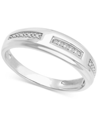 Macy's - Men's Diamond Accent Wedding Band in 14k White Gold