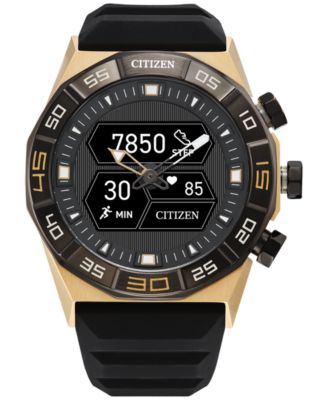 Citizen - Men's CZ Smart Hybrid Black Silicone Strap Smart Watch 44mm