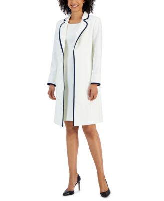 Le Suit - Jacquard Framed Sheath Dress Suit, Available Regular and Petite Sizes