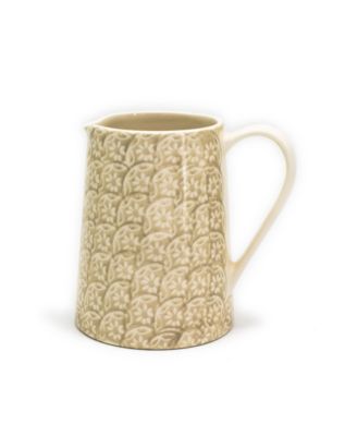 Euro Ceramica - CHLOE FLORAL 2 LT ACCENT PITCHER IN BEIGE