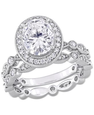 Macy's - Moissanite Halo Bridal Set (2-1/2 ct. t.w.) in 10k White Gold