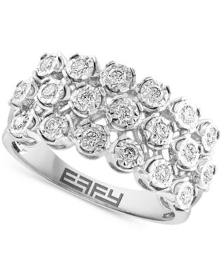 EFFY Collection - Diamond Triple Row Openwork Ring (1/2 ct. t.w.) in 14k White Gold