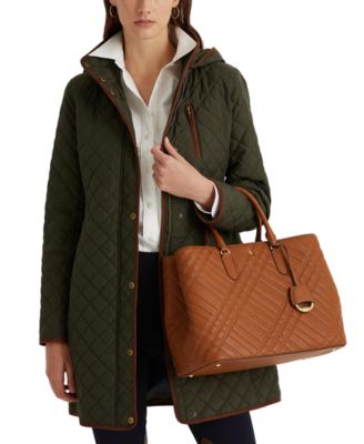 Lauren Ralph Lauren - Petite Quilted Faux-Suede-Trim Coat