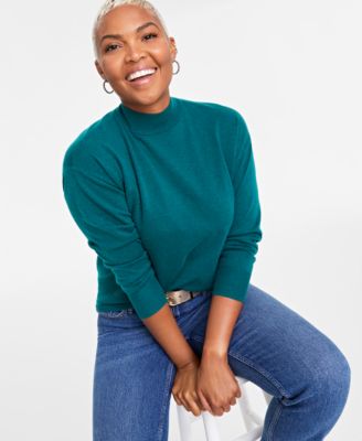 On 34th - Women's Mock Neck Jersey Sweater