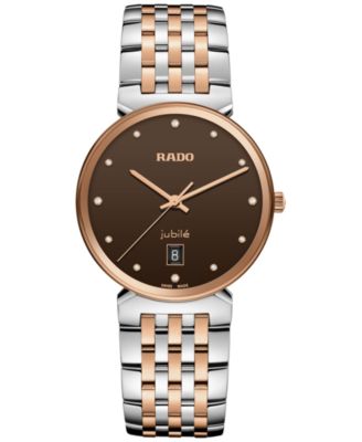 Rado - Women's Swiss Florence Classic Diamond (1/20 ct. t.w.) Two-Tone Stainless Steel Bracelet Watch 38mm
