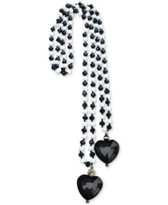 Michael Gabriel Designs - Gold-Tone Orange Crystal Double Heart Beaded Strand Necklace, 60"