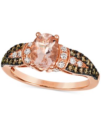 Le Vian - Peach Morganite (7/8 ct. t.w.) & Diamond (1/2 ct. t.w.) Ring in 14k Rose Gold