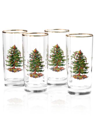 Spode - "Christmas Tree" Highball Glasses, Set of 4