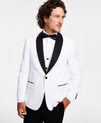Alfani - Men's Slim-Fit White Floral Medallion Suit Jacket