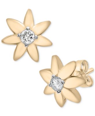 Audrey by Aurate - Diamond Flower Stud Earrings (1/10 ct. t.w.) in Gold Vermeil