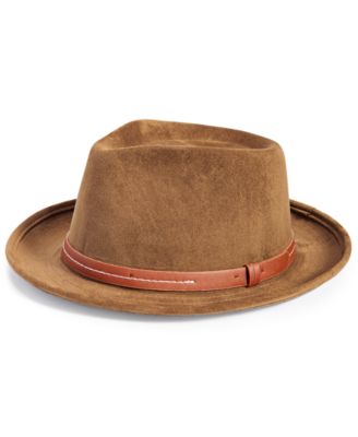 Scala - Men's Faux-Suede Belted Fedora