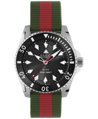Gucci - Men's Swiss Automatic Dive Red & Green Rubber Strap Watch 40mm