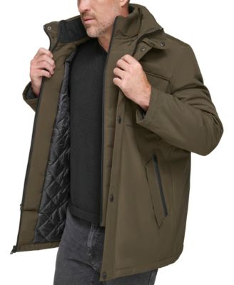 Marc New York - Men's Harcourt Car Coat with an Attached Self Fabric Bib