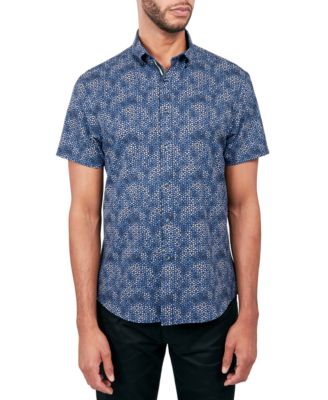 Society of Threads - Men's Non-Iron Performance Stretch Geo Button-Down Shirt