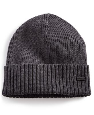 HUGO - Men's Xucy Wool Logo Cuffed Beanie