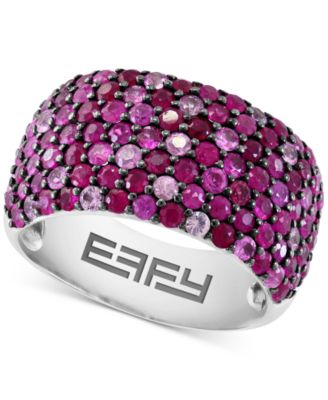 EFFY Collection - Ruby (1-5/8 ct. t.w.) & Pink Sapphire (1-1/2 ct. t.w.) Ombr&eacute; Wide Width Ring in Sterling Silver