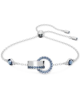 Swarovski - Rhodium-Plated Color Pav&eacute; Interlocking Loop Slider Bracelet