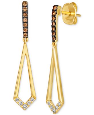 Le Vian - Chocolate Diamond & Nude Diamond Open Drop Earrings (1/5 ct. t.w.) in 14k Gold
