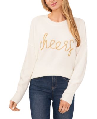 CeCe - Women's Long-Sleeve Cheers Script Sweater