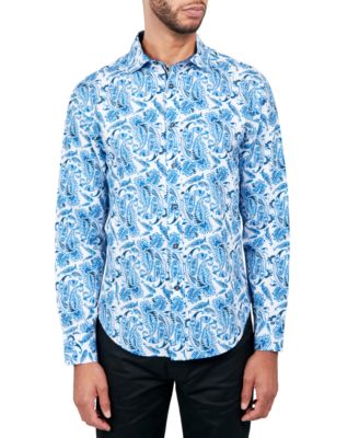 Society of Threads - Men's Non-Iron Performance Stretch Paisley Button-Down Shirt