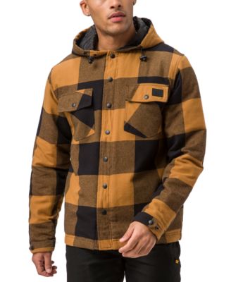 Cat - Men's Plaid Hooded Insulated Flannel Jacket