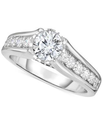 Macy's - Diamond Cathedral Style Engagement Ring (1-1/2 ct. t.w.) in 14k White Gold