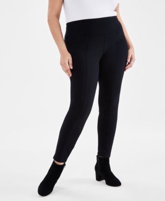 Style & Co - Plus Size High-Rise Pull-On Pont&eacute;-Knit Skinny Pants