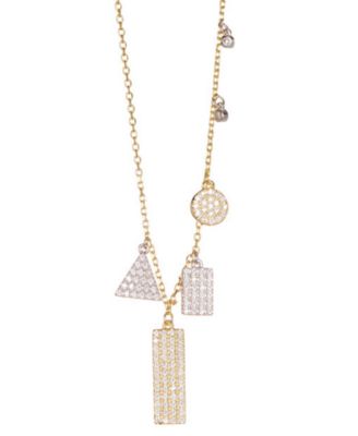 ADORNIA - 14k Gold-Plated Multi Shape Crystal Necklace