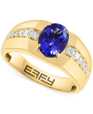 EFFY Collection - Men's Tanzanite (1-3/4 ct. t.w.) & Diamond (1/3 ct. t.w.) Ring in 14k Gold