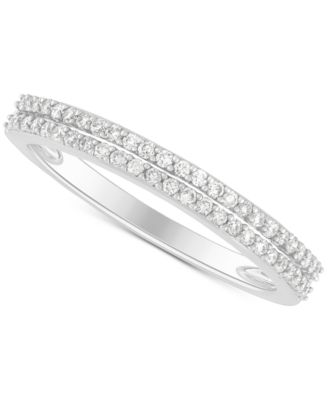 Macy's - Diamond Double Row Band (1/4 ct. t.w.) in 10k White Gold