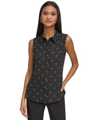 KARL LAGERFELD PARIS - Women's Logo Sleeveless Shirt