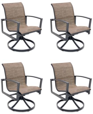 Agio - Wythburn Mix and Match Sleek Sling Outdoor Swivel Chairs, Set of 4