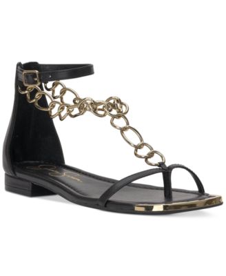 Jessica Simpson - Women's Edgey Chain-Trim Flat Sandals