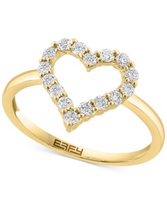 EFFY Collection - Diamond Open Heart Ring (3/8 ct. t.w.) in 14k Gold