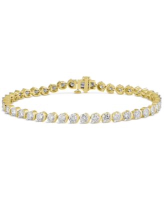 Macy's - Diamond Demi-Bezel Tennis Bracelet (7 ct. t.w.) in 10k Gold
