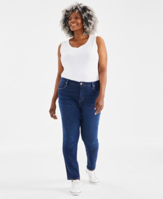 Style & Co - Plus Size Mid-Rise Slim-Leg Stretch Jeans