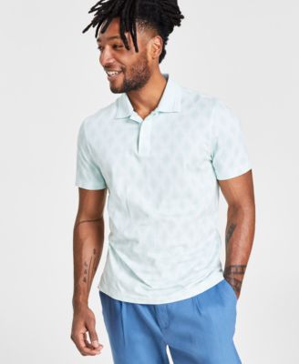 Alfani - Men's Diamond Stripe Short-Sleeve Mercerized Polo