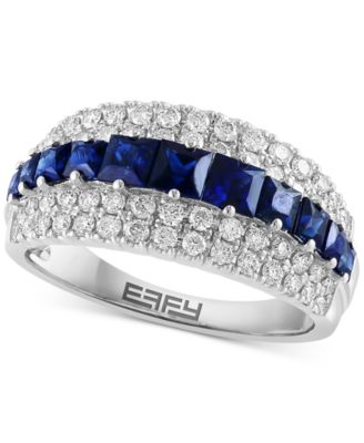 EFFY Collection - Ruby (1-1/5 ct. t.w) & Diamond (5/8 ct. t.w.) Three Row Ring in 14k Gold (Also in Sapphire)