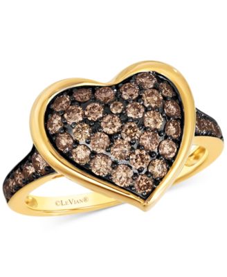 Le Vian - GODIVA x  Chocolate Diamond Heart Ring (3/4 ct. t.w.) in 14k Gold