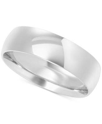 Macy's - Men's Polished Comfort Fit Wedding Band in 10k White Gold