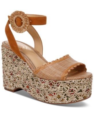 Sam Edelman - Women's Amber Two-Piece Sculpted Platform Wedge Sandals