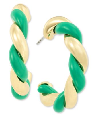 On 34th - Gold-Tone Swirl Medium Hoop Earrings, 1.2"