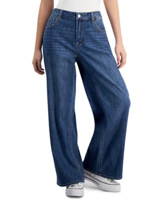 Vanilla Star - Juniors' High-Rise Wide-Leg Comfy Jeans