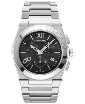 Ferragamo - Men's Swiss Chronograph Stainless Steel Bracelet Watch 42mm