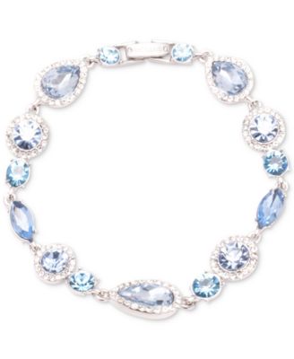 Givenchy - Silver-Tone Teardrop Round Crystal Flex Bracelet