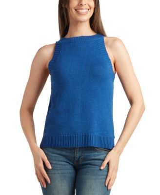 BCX - Juniors' Sleeveless Halter Sweater Top