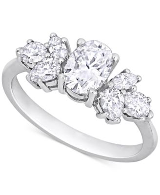 Macy's - Moissanite Mixed-Cut Engagement Ring (2 ct. t.w.) in 10k White Gold